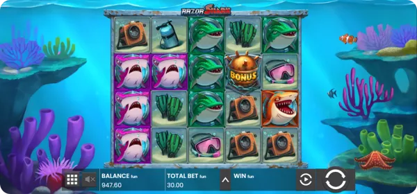 Razor Shark slot Demo Hintergrund